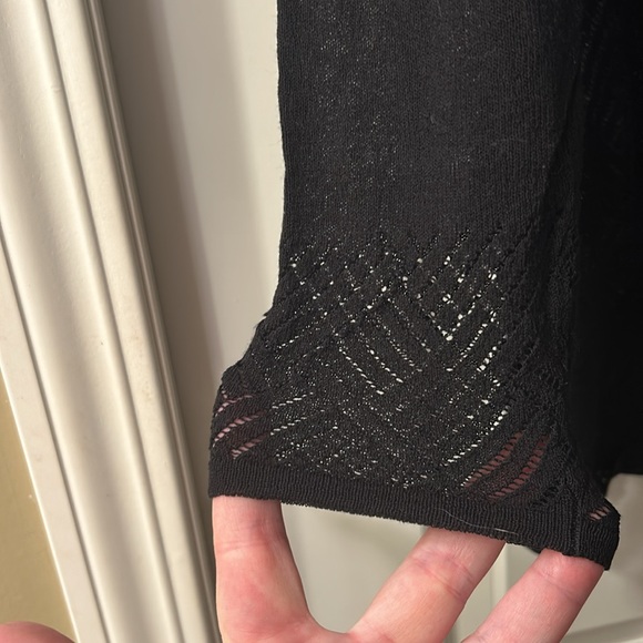 Wear With Jeans or Dress It Up.  Black Vintage delicate Light Cardigan. - Picture 3 of 4